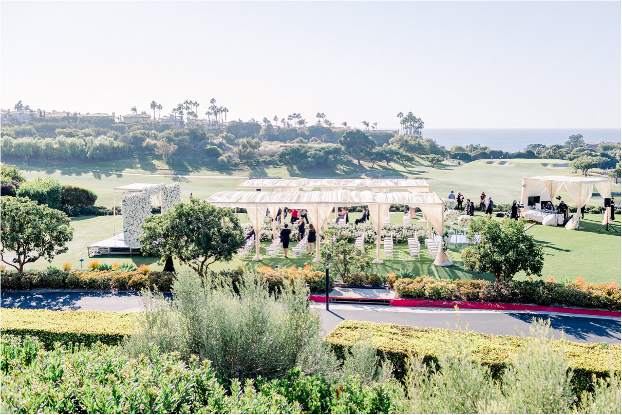 Landscape view of wedding ceremony at Monarch Beach Resort