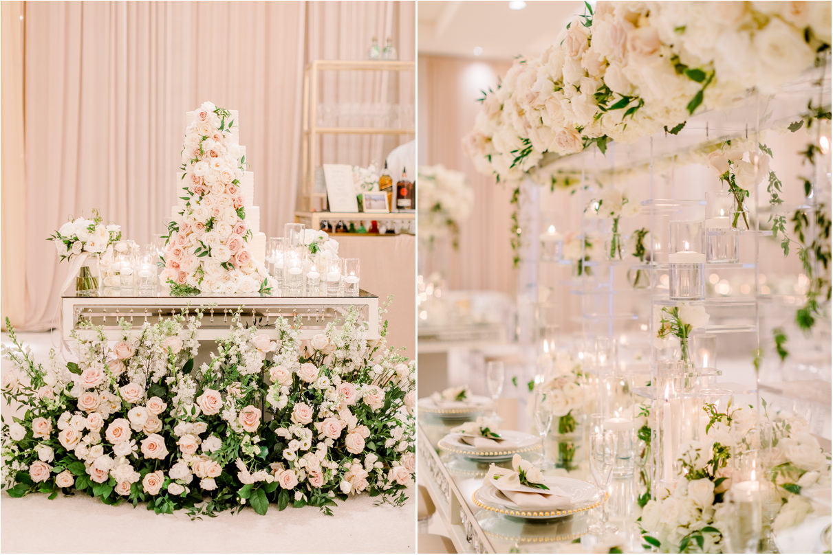 Wedding reception cake table