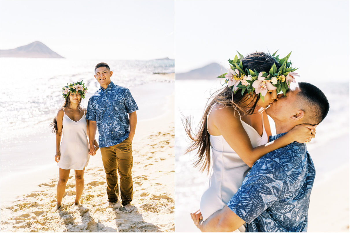 couple at beach kissing