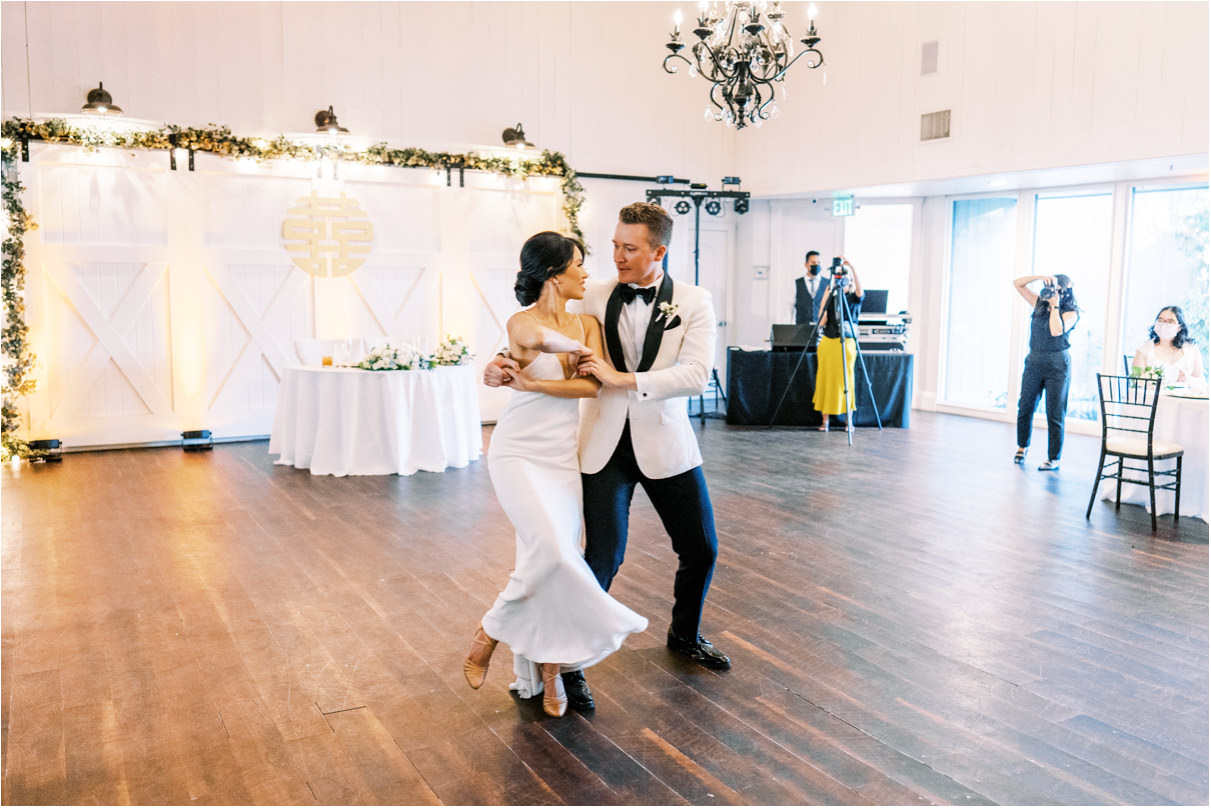 Bride and groom dancing choreographed first dance