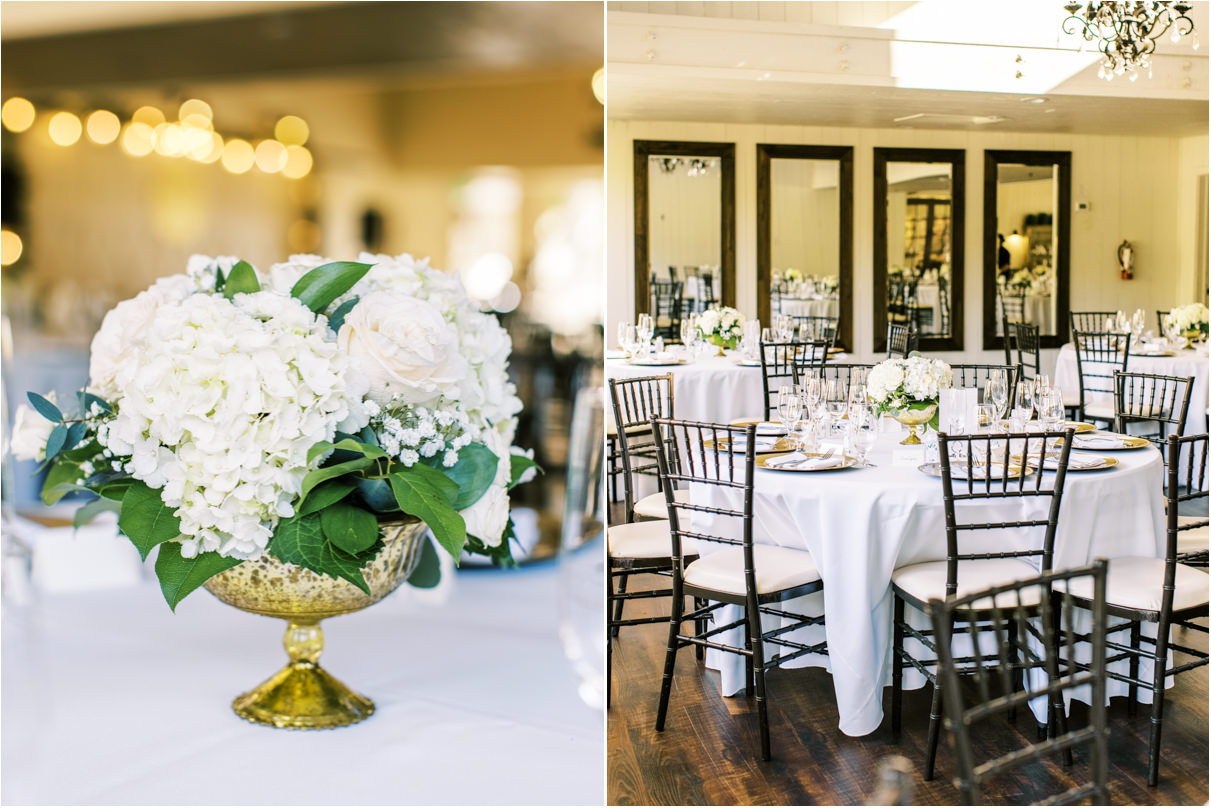 Reception area with table and flower center piece