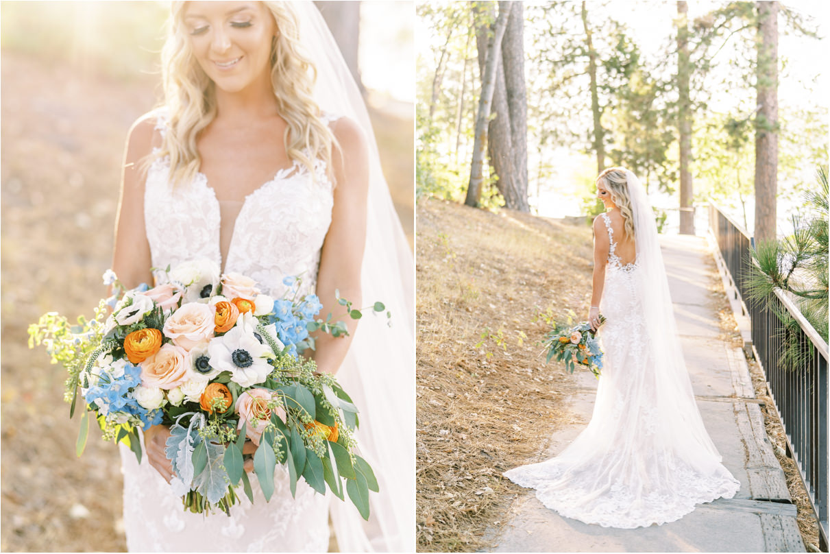 Bride holding bouquet 