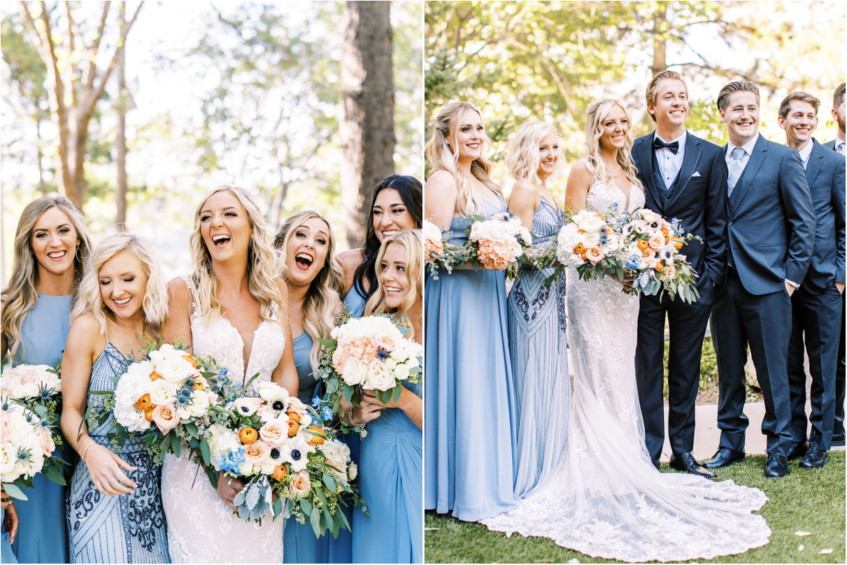 Bride and groom with wedding party