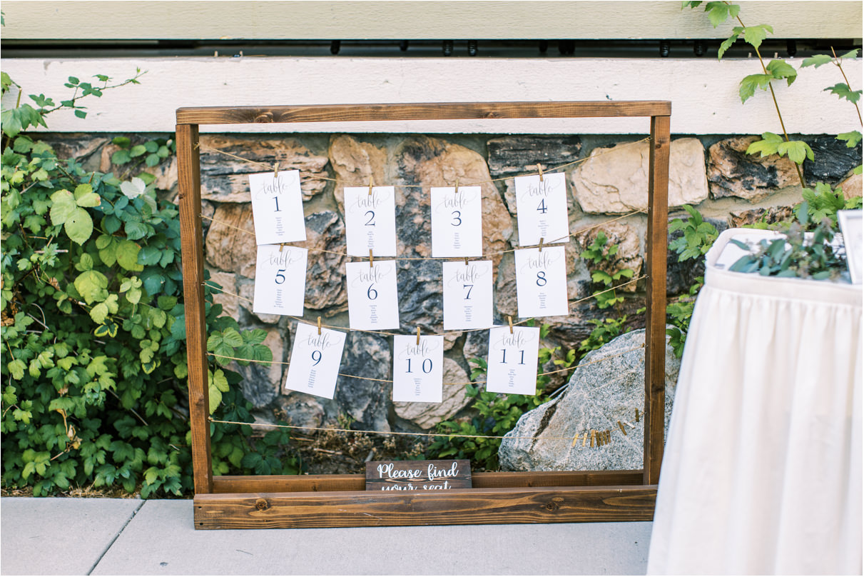 Wedding seating chart