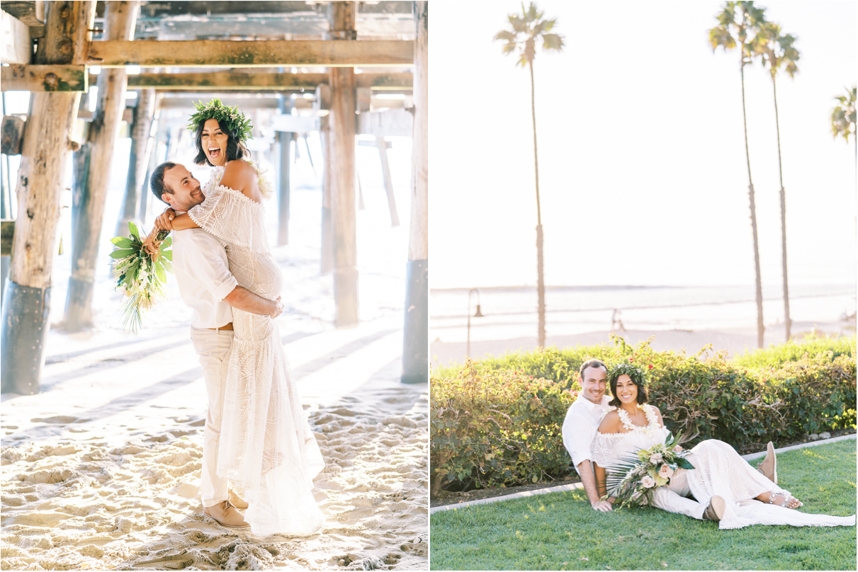 Bride and groom after San Clemente wedding