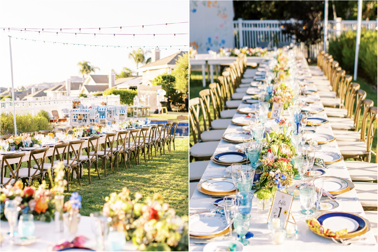 backyard wedding ideas banquet tables