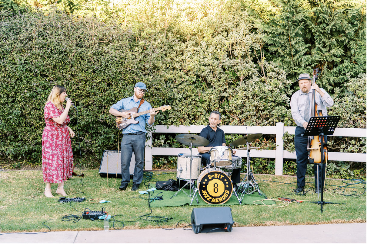 Four person jazz band as backyard wedding ideas