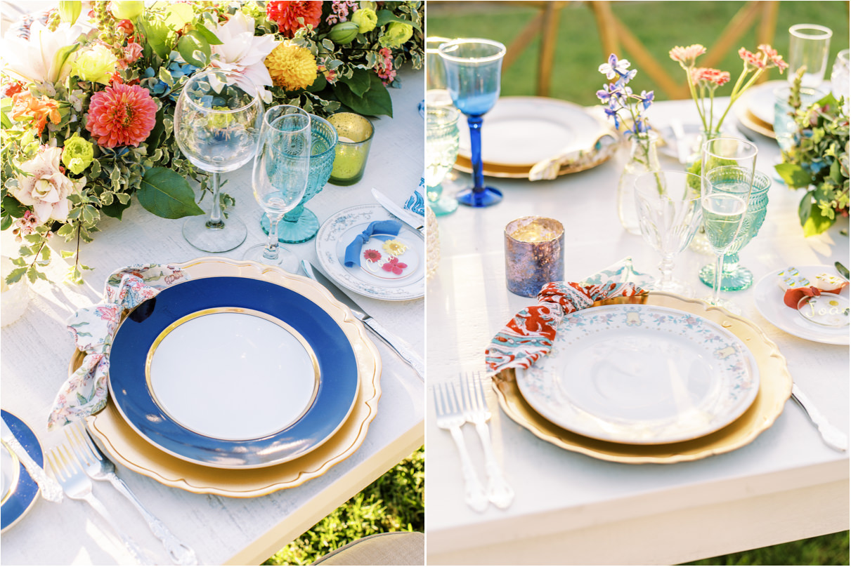 Backyard Wedding Ideas dinner reception place setting