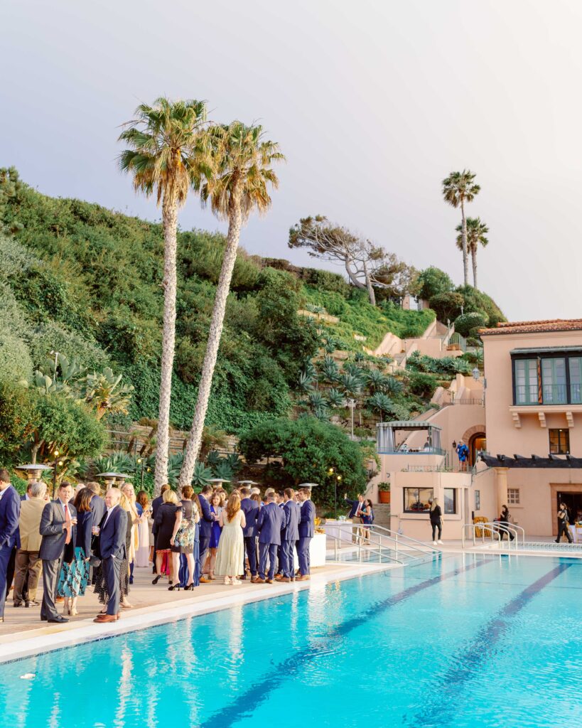 Cocktail hour by pool at Palos Verdes Beach Club