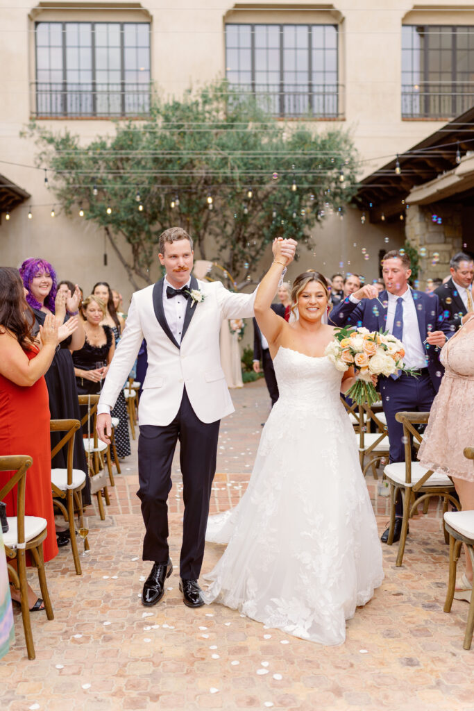 Outdoor wedding ceremony at The Inn at the Mission in San Juan Capistrano