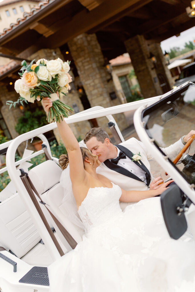 Chris and Eden during their San Juan Capistrano wedding at The Inn at the Mission